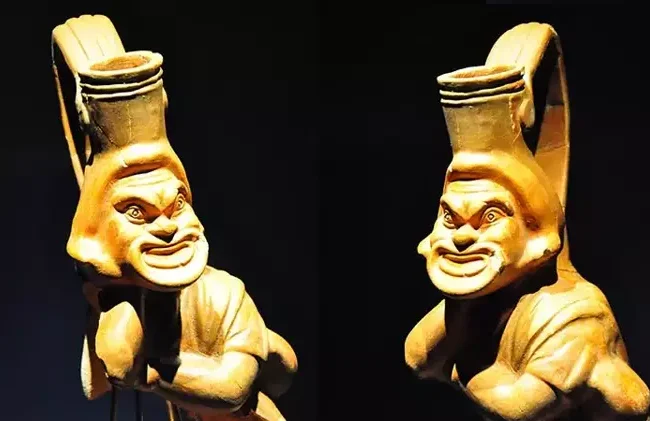 1,800-Year-Old Vase with Masked Actor