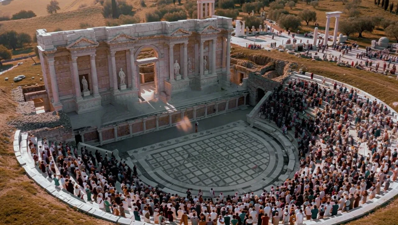 Roman City of Pompeiopolis Reconstructed with AI