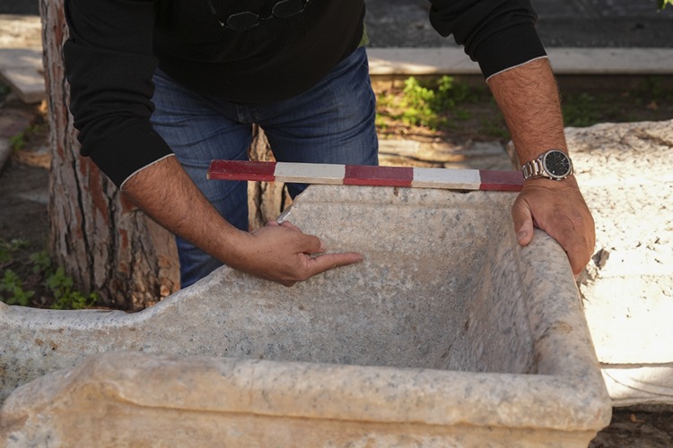A Roman Elite’s Marble Bathtub Reused as a Fountain Trough Discovered at Ephesus