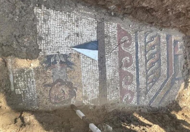 1,500-Year-Old Roman Mosaic Discovered During Infrastructure Work in Southern Türkiye
