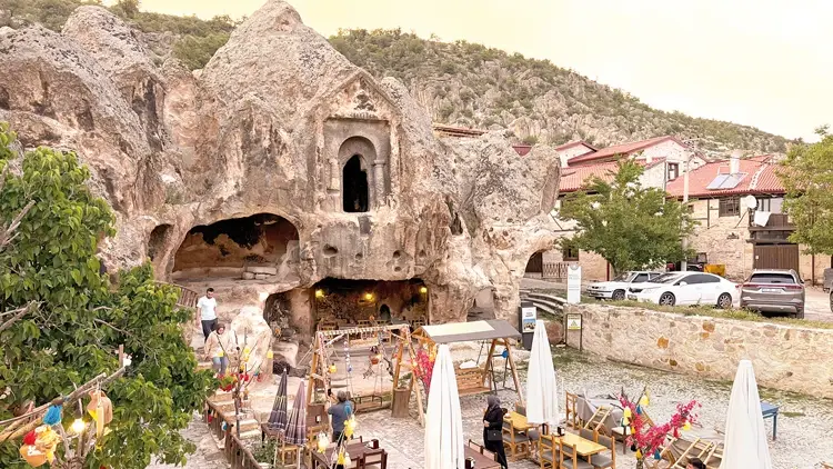 3,000-Year-Old Phrygian Rock Tomb Converted Into a Café