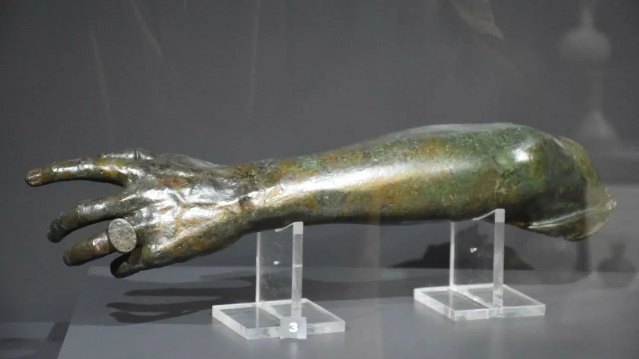 2,000-Year-Old Bronze Arm with Ring on Finger