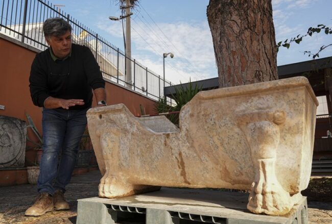 A Roman Elite’s Marble Bathtub Reused as a Fountain Trough Discovered at Ephesus