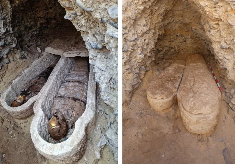 Roman-Era Cemetery in Egypt’s Minya Reveals Gold Tongues and Homer’s Iliad Papyrus